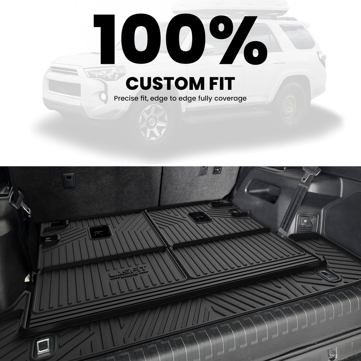 Fit for 2013-2024 Toyota 4Runner All Weather Floor Mats / Cargo / Seatback Mat, Not Fit Equipped Sliding Cargo Tray Option
