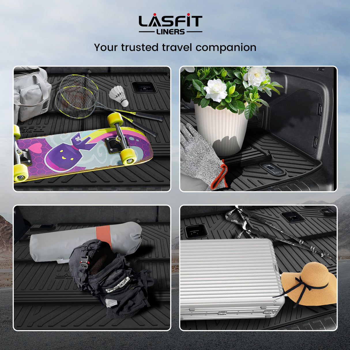 Fit for 2013-2024 Toyota 4Runner All Weather Floor Mats / Cargo / Seatback Mat, Not Fit Equipped Sliding Cargo Tray Option