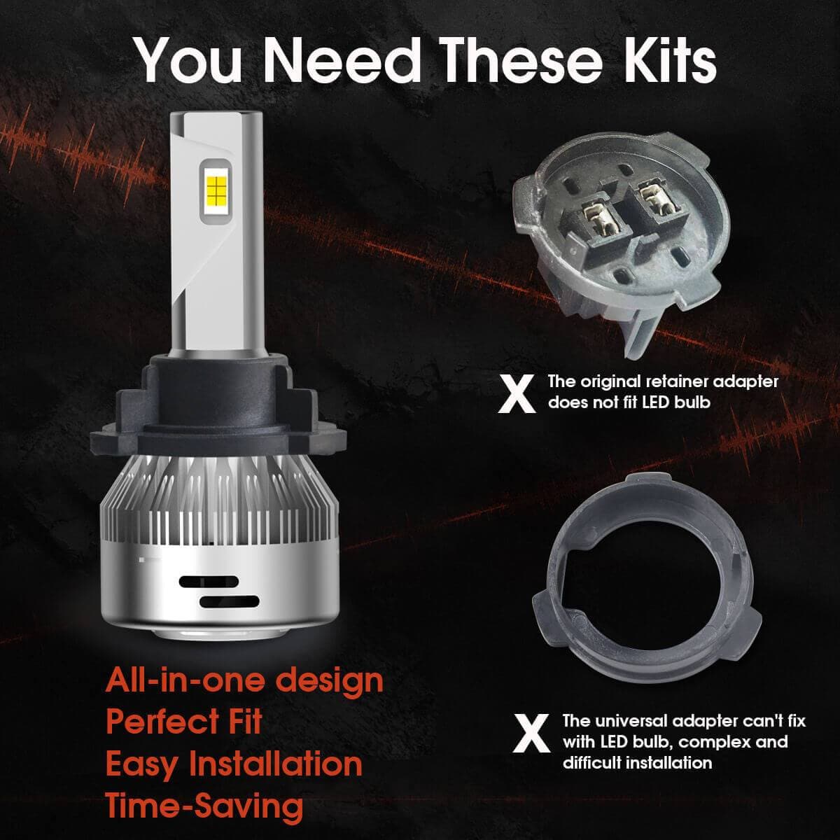 Custom H7 LED Bulbs Fit for Volkswagen Polo MK5 Touran Plug and Play Pro-VW8 | 2 Bulbs