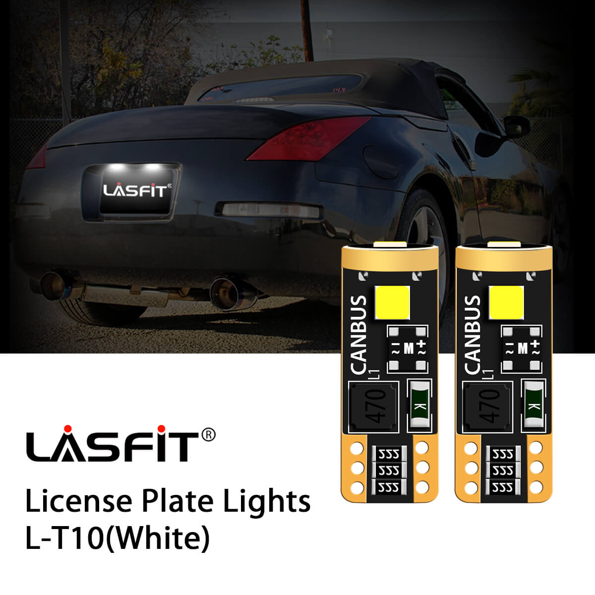 Lasfit 168 led license plate lights fit for 2006-2009 Nissan 350Z