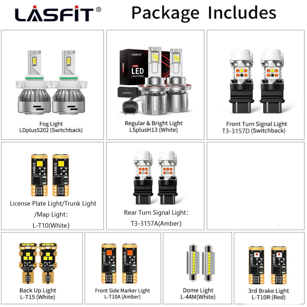 Lasfit combo package led bulbs for 2008-2012 Ford Escape