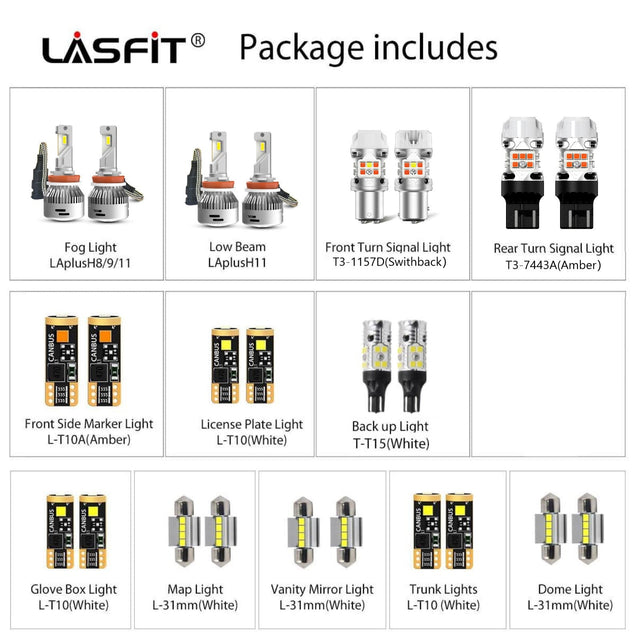 combo package led bulbs fit for 2008-2012 Honda Accord Coupe