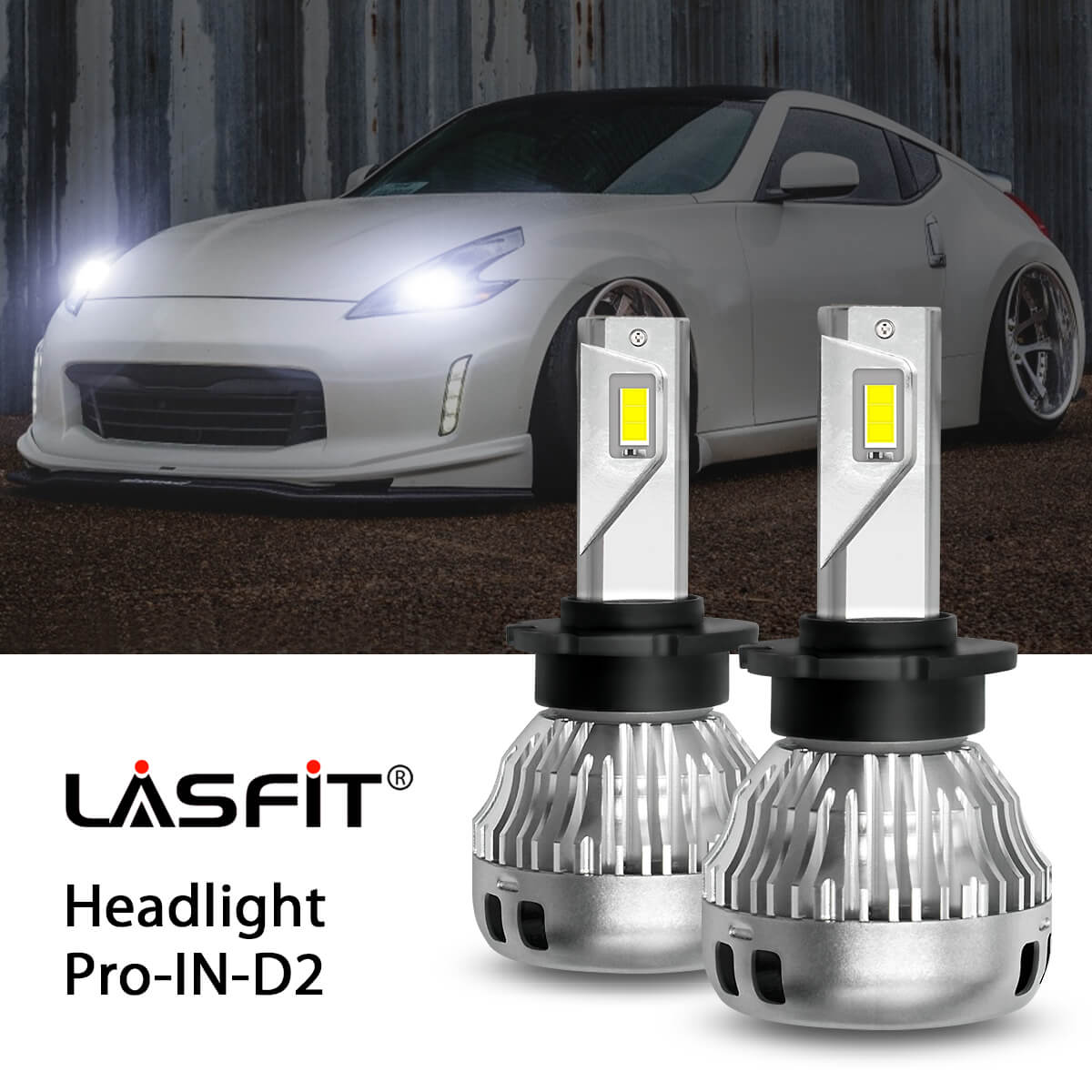 Lasfit custom made D2S led headlight bulbs fit for 2009-2014 Nissan 370Z