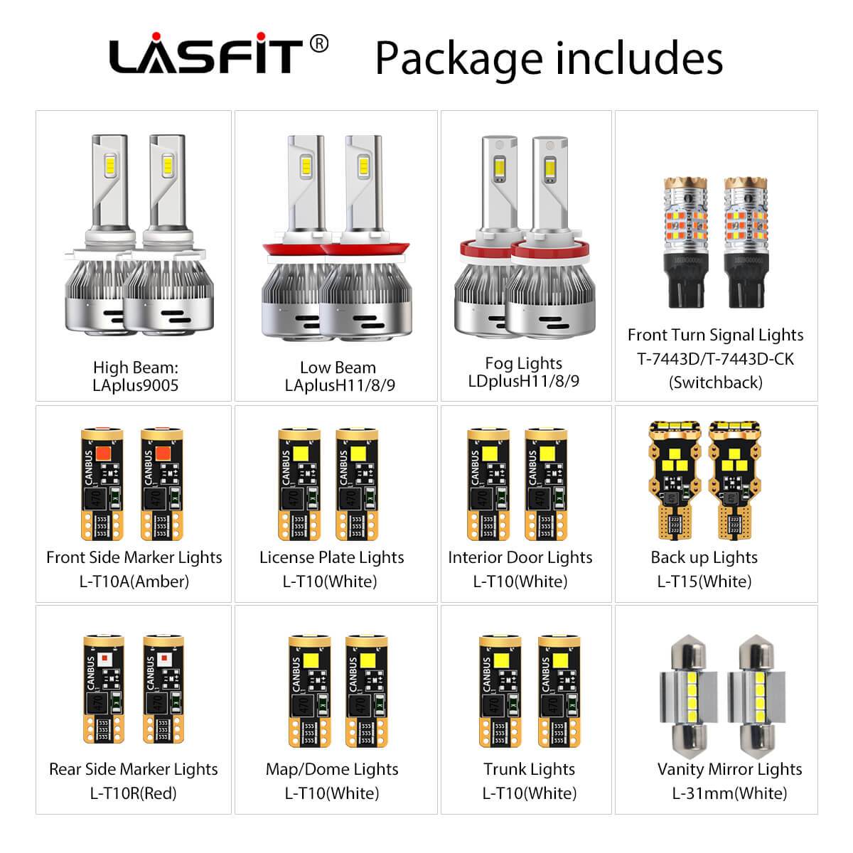 Lasfit combo package led bulbs for 2010-2015 Chevrolet Equinox