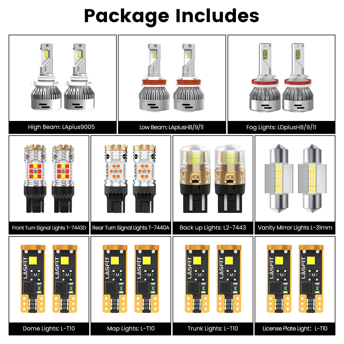 Lasfit combo package led bulbs for 2015-2016 Honda CR-V