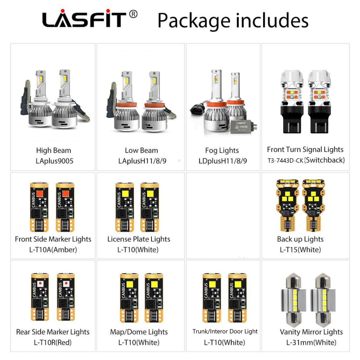 All LED Kits For Chevy Equinox 2016 2017 Plug and Play LASFIT