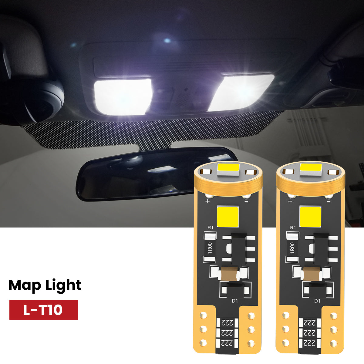 2016-2020 Honda Civic LED Map Light Upgrade 6000K Bright White LASFIT