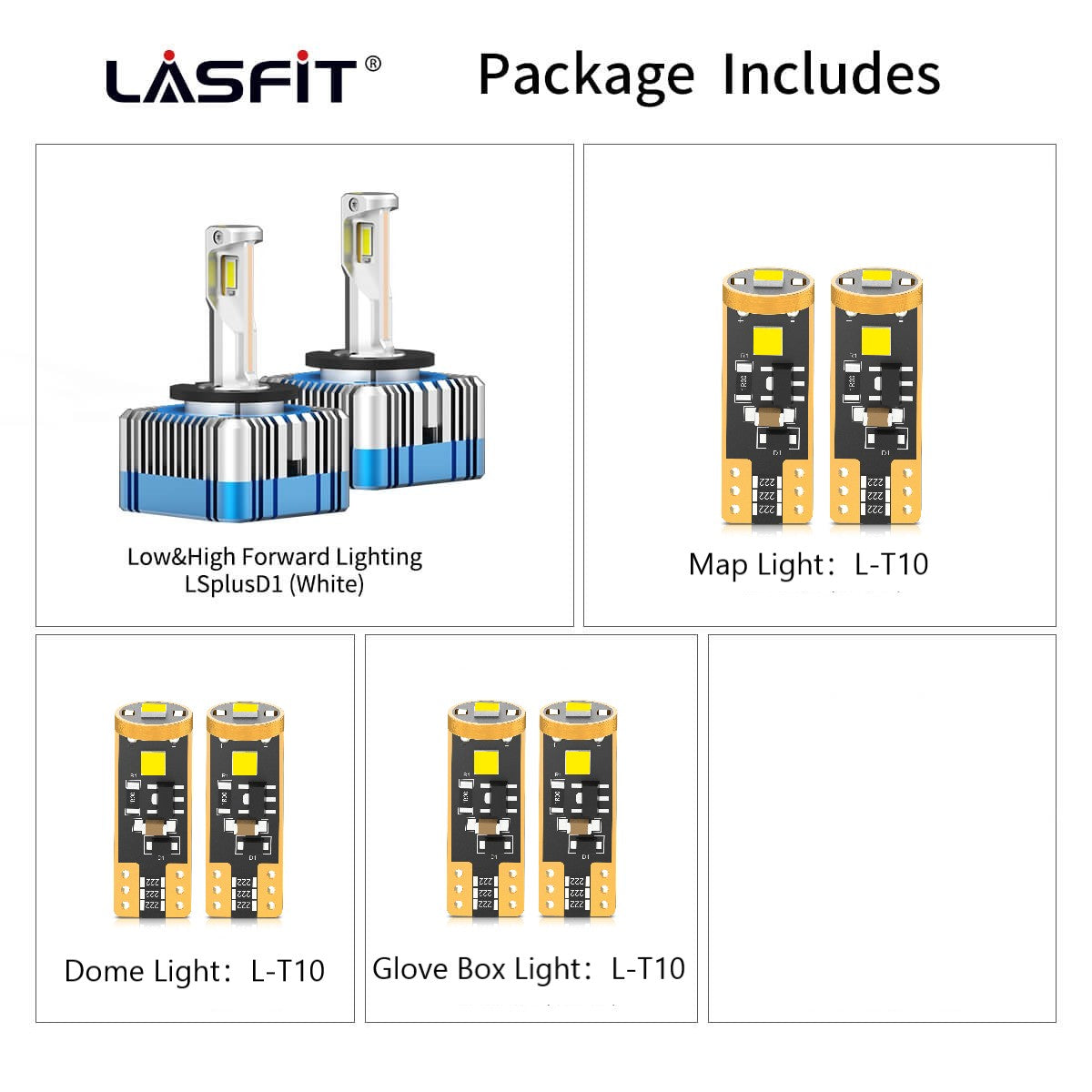 Lasfit combo package led bulbs for 2016-2021 Dodge Charger