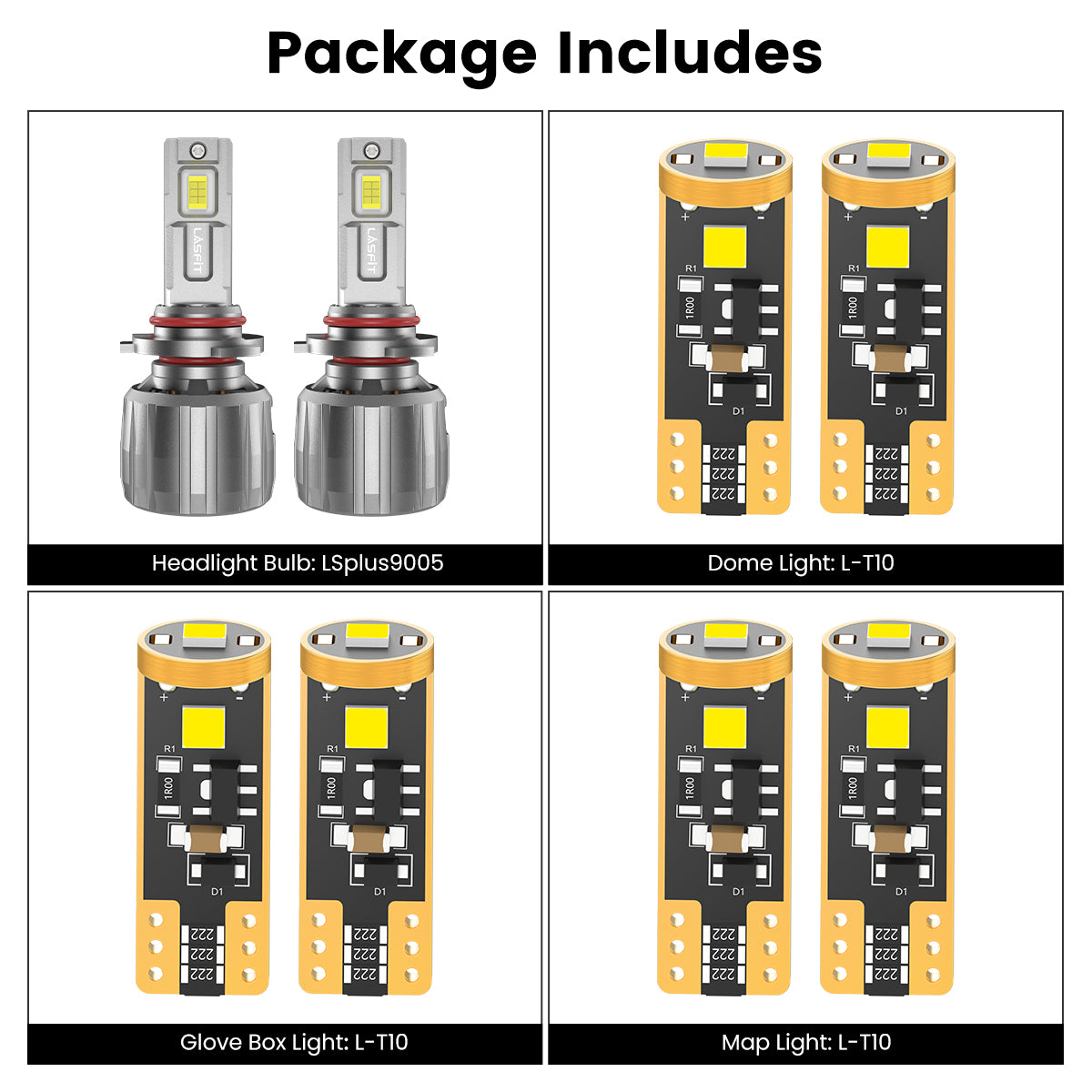 Lasfit combo package led bulbs for 2016-2021 Dodge Charger