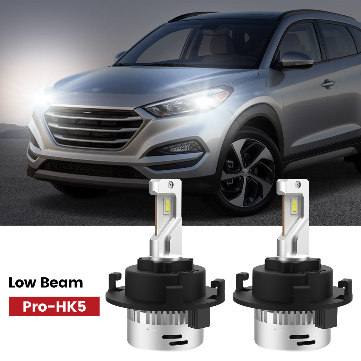 Lasfit custom-made H7 led low beam bulbs fit for 2016-2021 Hyundai Tucson