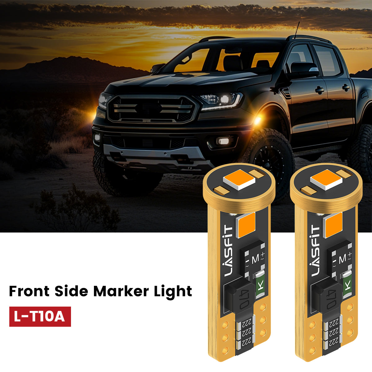 Lasfit 168 led front side marker lights fit for 2019-2023 Ford Ranger