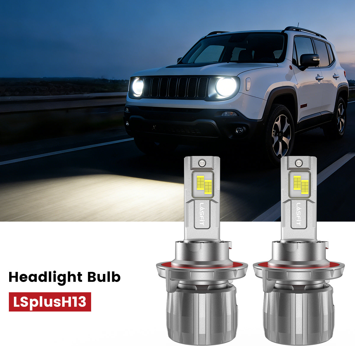 Lasfit H13 led headlight bulbs fit for 2019-2023 Jeep Renegade