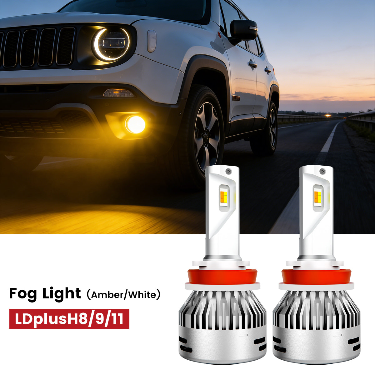 Lasfit H11 H16 led fog lights fit for 2019-2023 Jeep Renegade