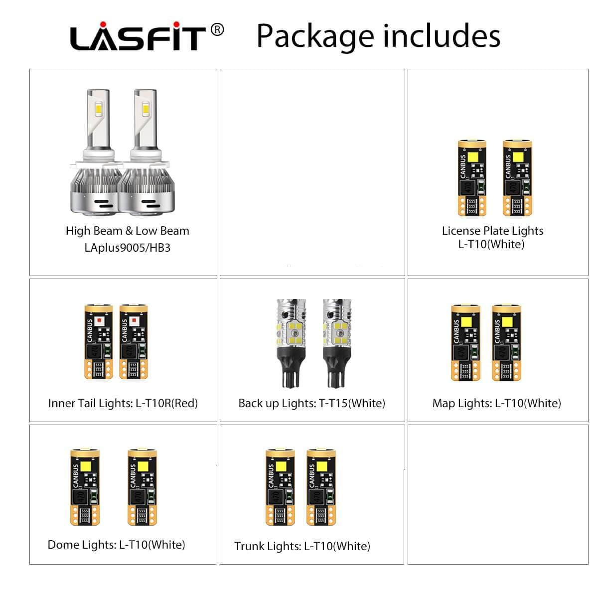 Fit for 2019 Chevrolet Cruze LED Bulbs 9005 Exterior Interior Lights