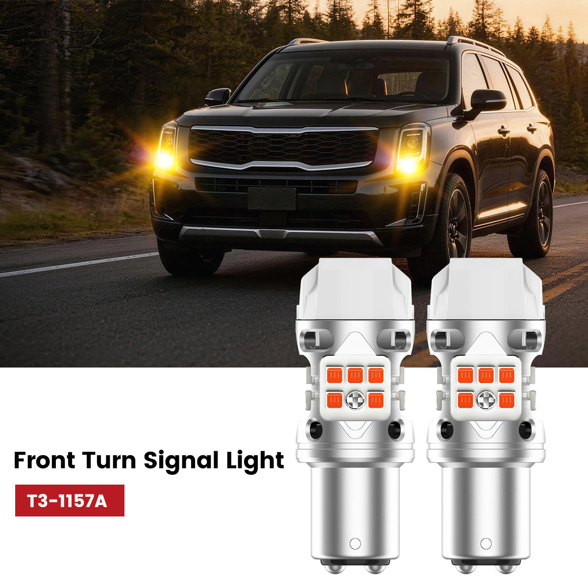 Lasfit 1157 led front turn signal lights fit for 2020-2021 Kia Telluride