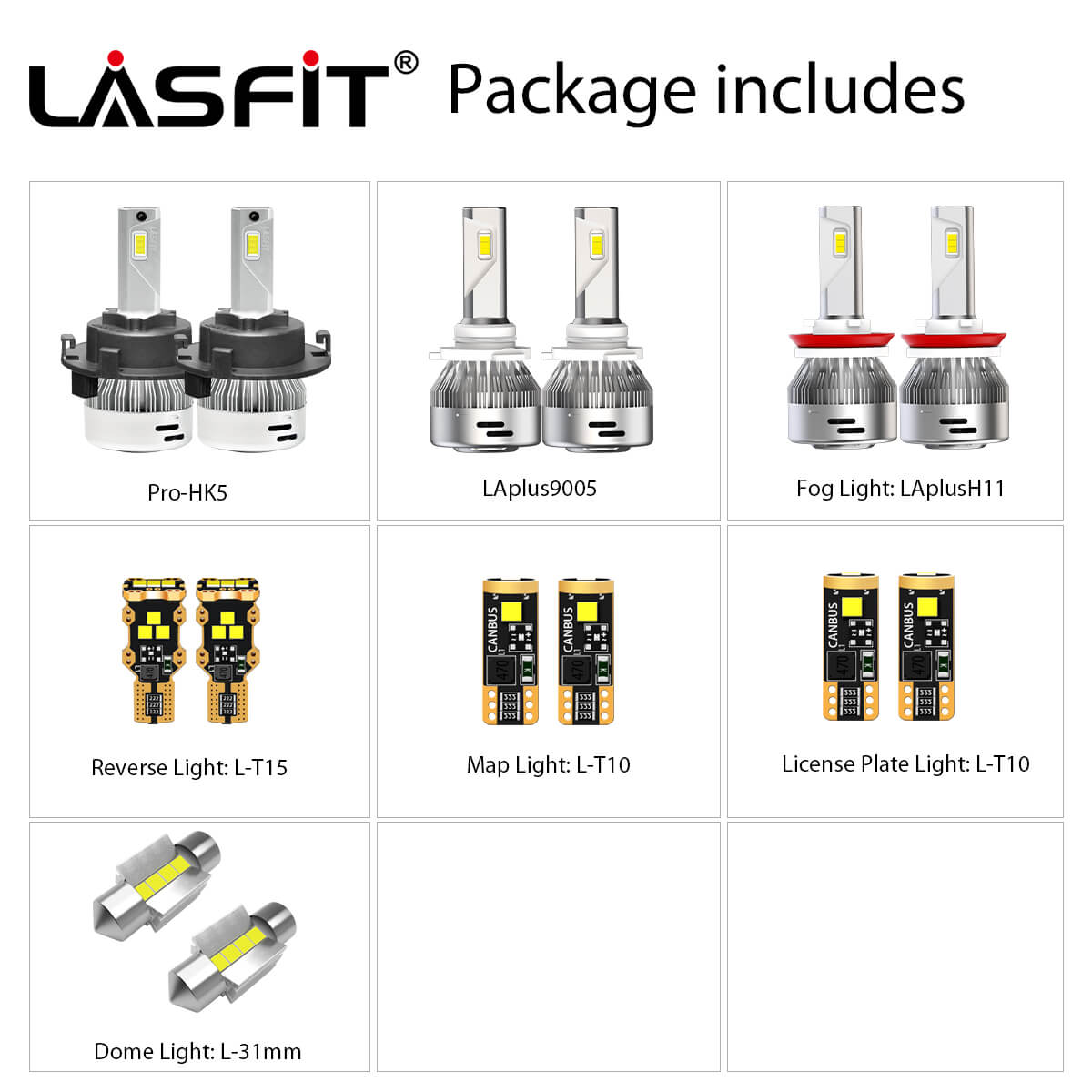 Fit for 2016-2021 Hyundai Tucson Custom H7 LED Bulbs Exterior Interior Light Plug and Play