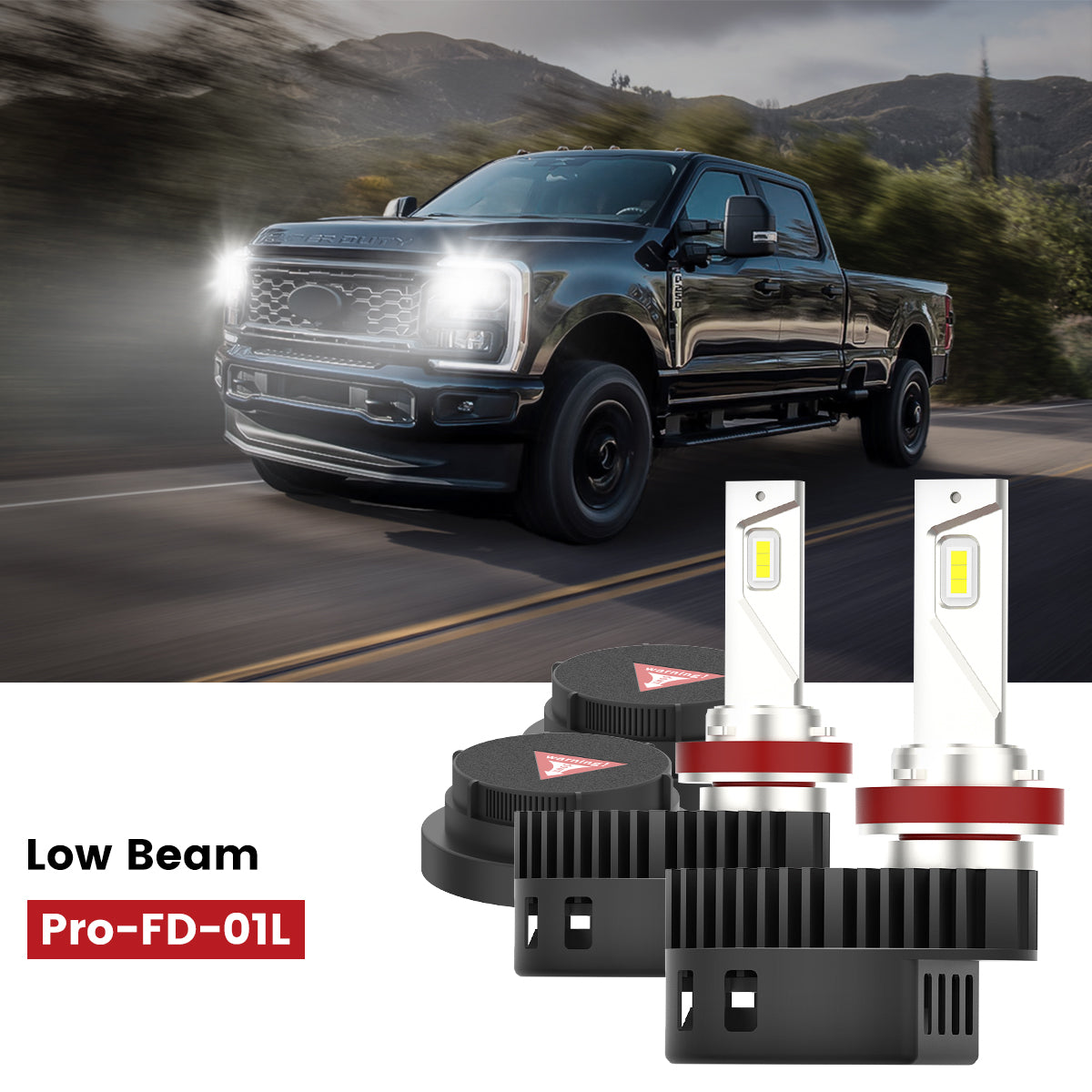 Lasfit custom-made H11 led bulbs fit for 2023-2025 Ford F250 F350 low beam