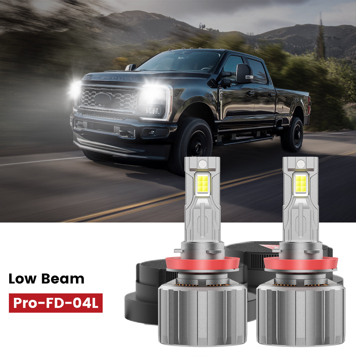 Lasfit custom-made H11 led bulbs fit for 2023-2025 Ford F250 F350 low beam