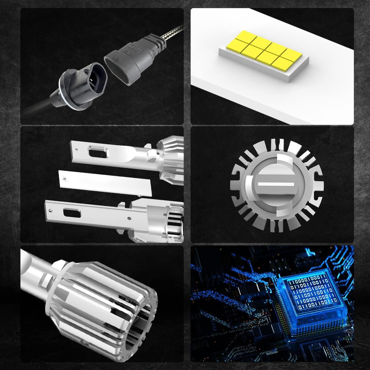 50W 880 881 LC Plus Series | 5,000LM 6000K LED Fog Light Bulbs