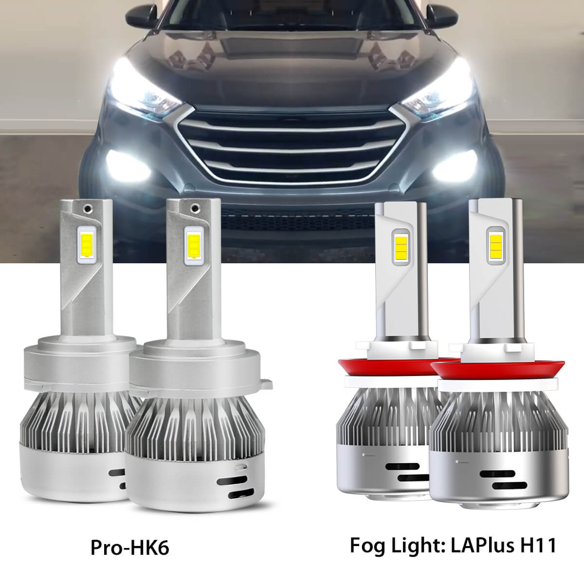 Fit for 2016-2021 Hyundai Tucson Custom H7 LED Bulbs Exterior Interior Light Plug and Play