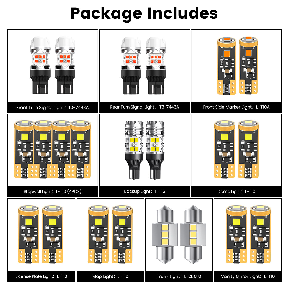 Lasfit led bulbs for 2020-2026 Toyota Highlander