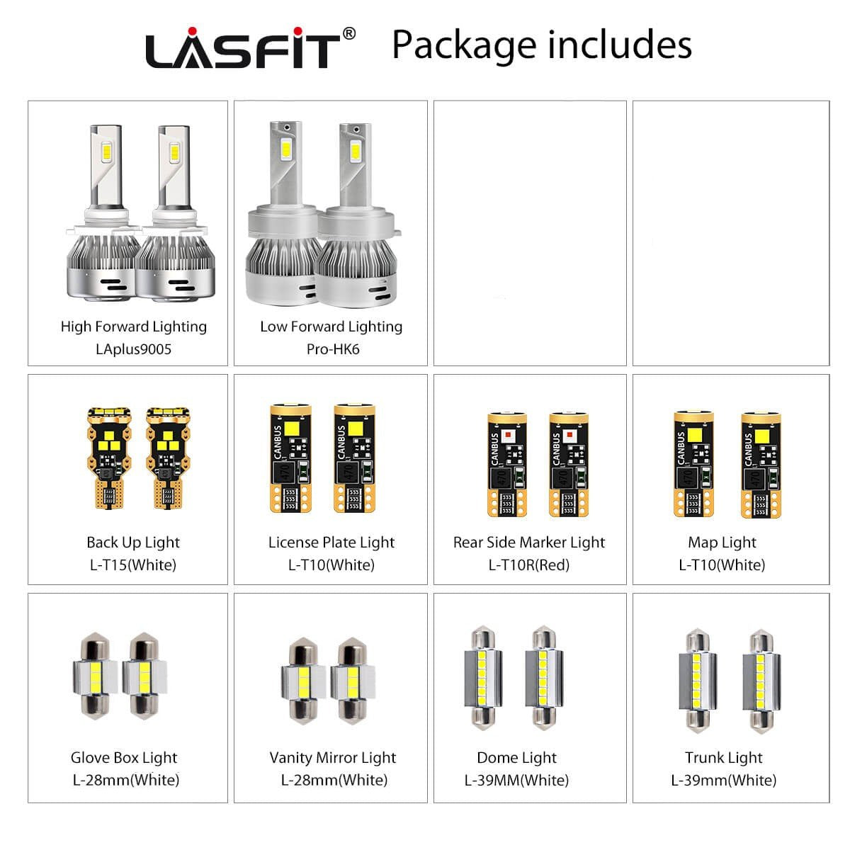 Fit for 2017-2020 Kia Optima LED Bulbs 9005 H7 Exterior Interior Lights