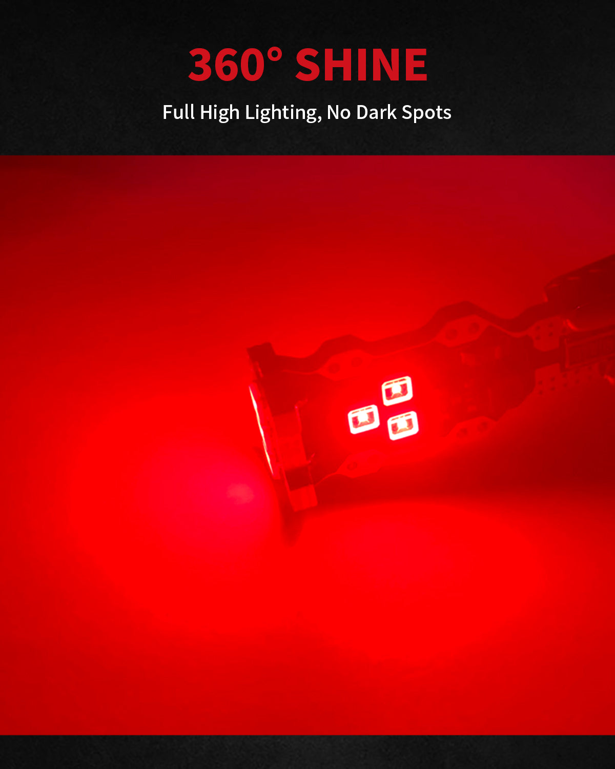 red 921 led bulbs 360ยฐ full angle illumination