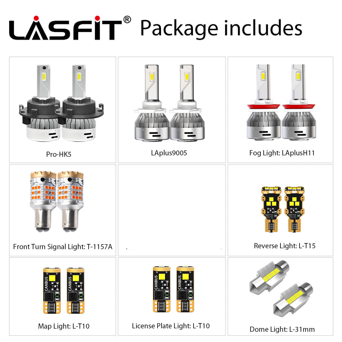 Fit for 2016-2021 Hyundai Tucson Custom H7 LED Bulbs Exterior Interior Light Plug and Play