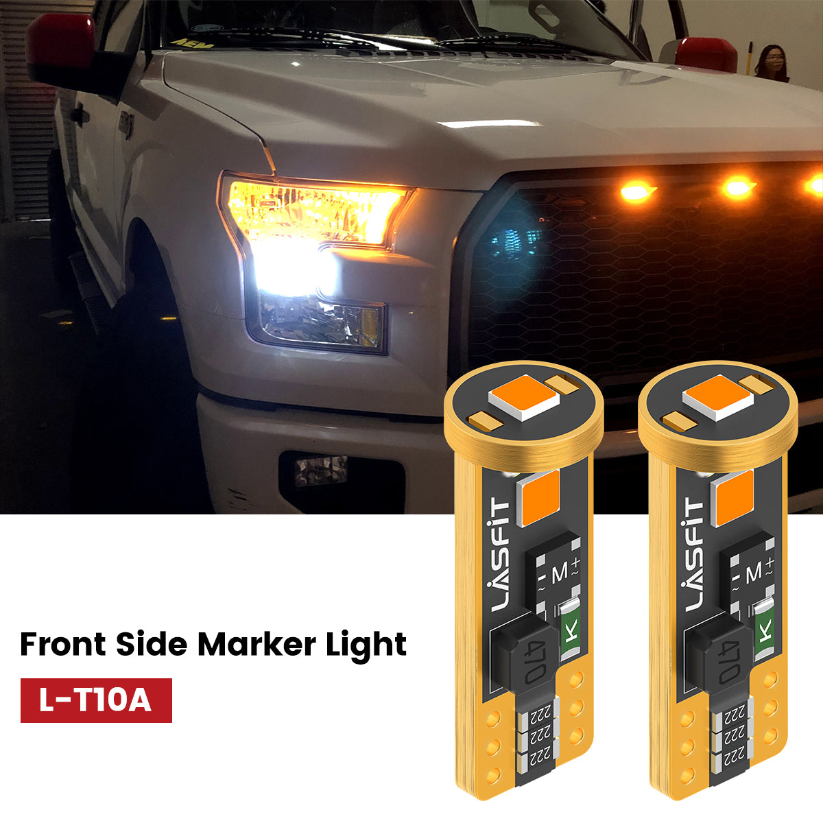 2015 -2017 Ford F150 Side Marker Light Upgrade 6000K Bright White LASFIT