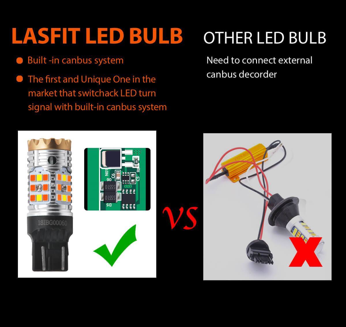 lasfit 7443NA built-in canbus system no hyper flash