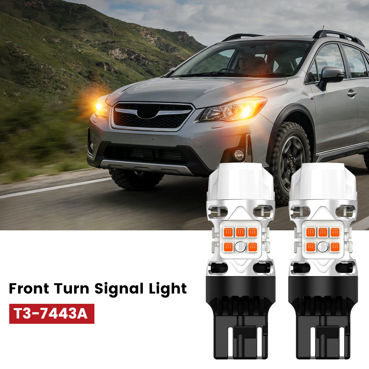 7443 led front turn signal lights fit for 2016-2017 Subaru Crosstrek