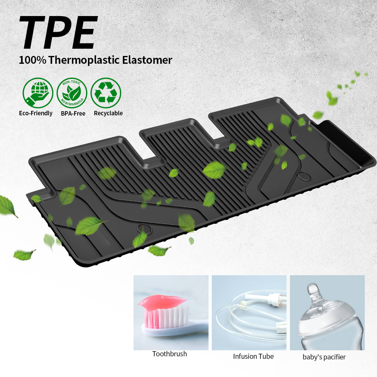 Lasfit 2017-2020 Tesla Model 3 Floor Mats 100% TPE Material