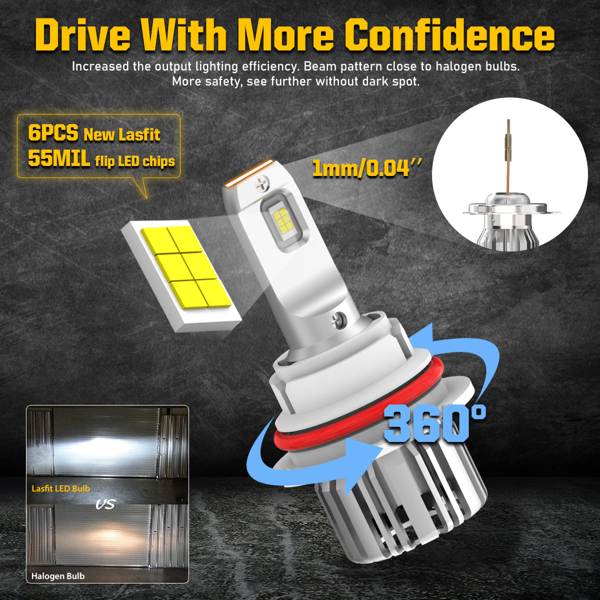 50W 9007 HB5 LC Plus Series | 5,000LM 6000K LED Bulbs