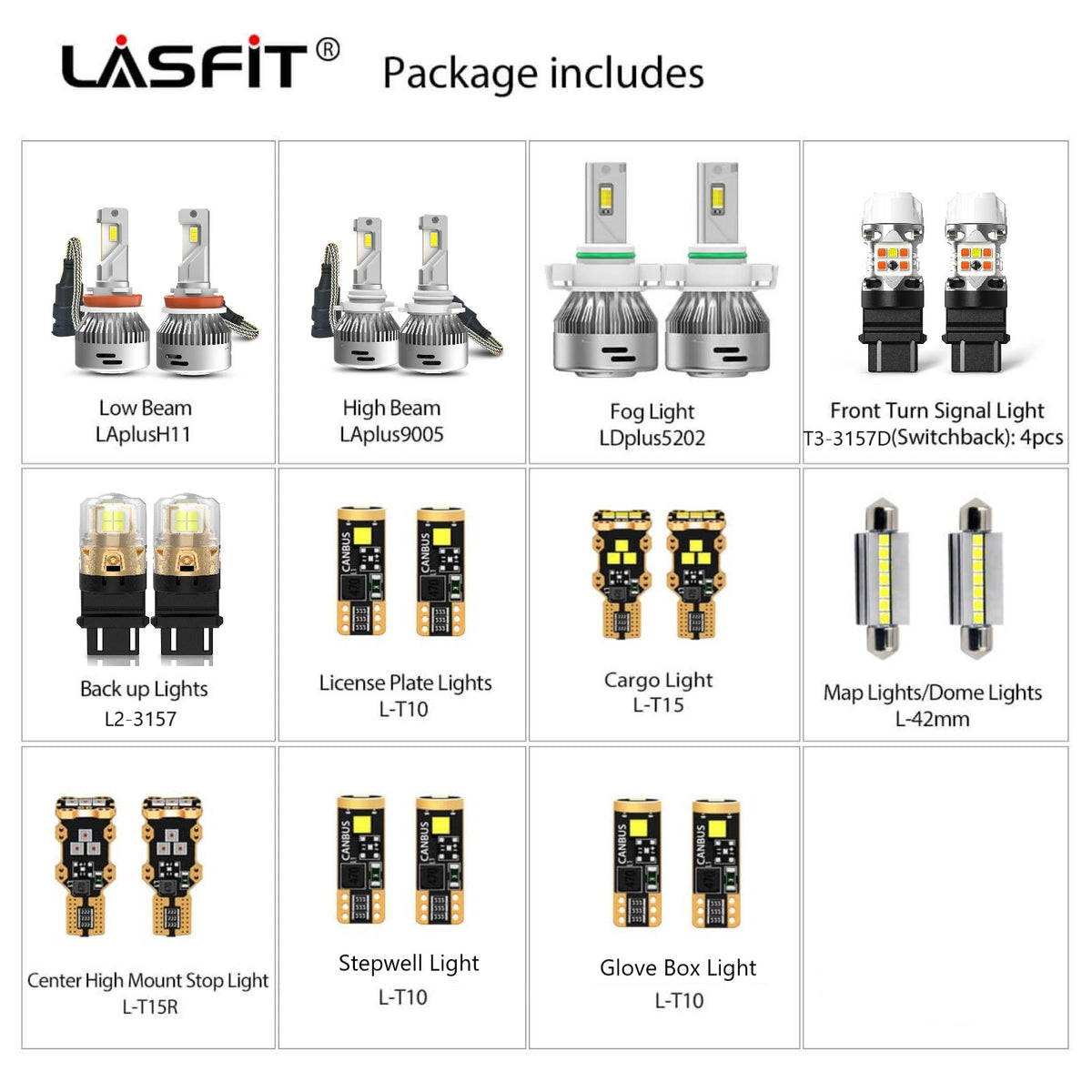 2007-2014 Chevrolet Silverado 2500 3500 LED Bulbs ReplacementLasfit Lasfit 2007-2014 Chevrolet Silverado 2500 3500 LED Bulbs ReplacementLasfit Lasfit