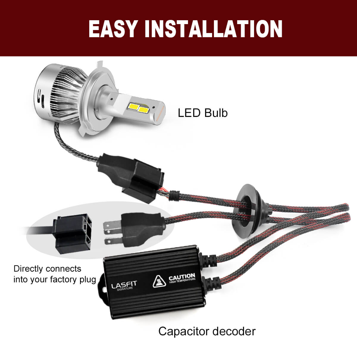 H4 9003 HB2 LED Bulb Canbus Adapter Anti-Hyper Flash