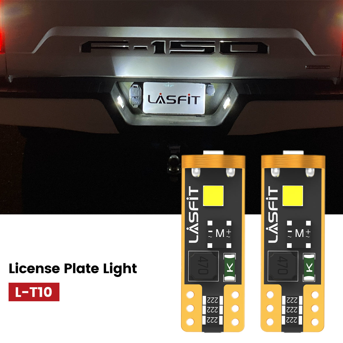 2015-2017 Ford F150 License Plate Light Upgrade 6000K Bright White LASFIT