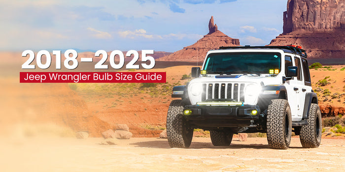 2018-2025 Jeep Wrangler Bulb Size Guide