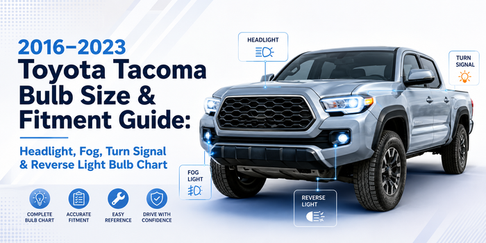 2016–2023 Toyota Tacoma Bulb Size