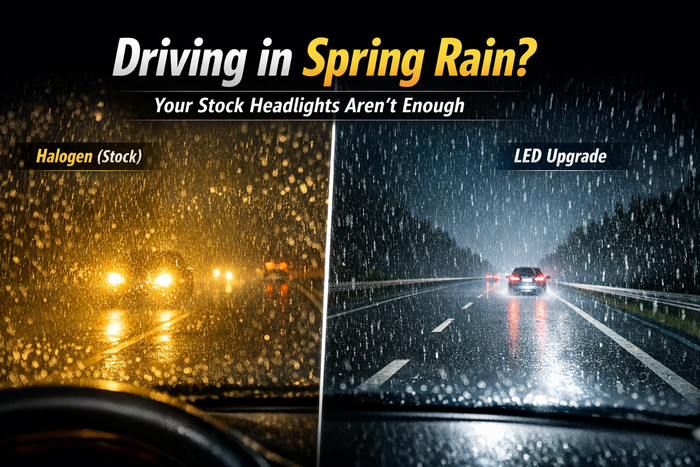 Driving in Spring Rain: Why Your Stock Bulbs Aren’t Enough