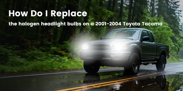 How do I replace the halogen headlight bulbs on a 2001-2004 Toyota Tacoma？