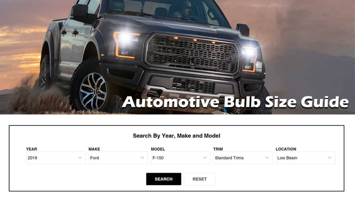 Automotive Bulb Size Guide