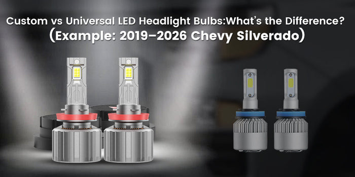 Custom vs Universal LED Headlight Bulbs: What’s the Difference? (Example 2019–2026 Chevy Silverado 1500)