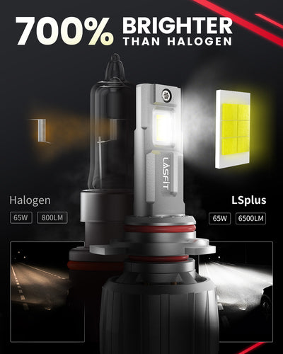 1.Lasfit LSplus 9012 LED Bulbs 700% brighter than halogen bulbs