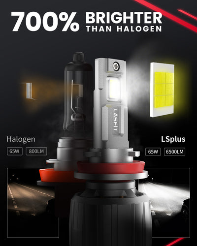 1.Lasfit LSplus H11 LED Bulbs 700% brighter than halogen bulbs