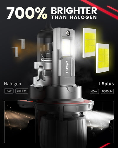 1.Lasfit LSplus H13 LED Bulbs 700% brighter than halogen bulbs