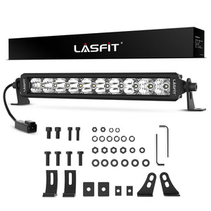 LASFIT Off-Road LED Light Bars 12 22 32 42 52 Inch Spot Flood Combo Single Row - White