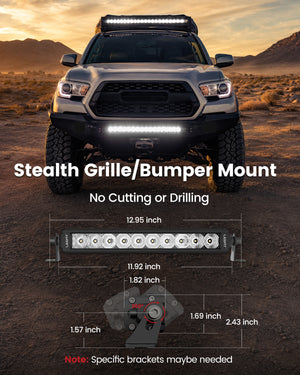 LASFIT Off-Road LED Light Bars 12 22 32 42 52 Inch Spot Flood Combo Single Row - White