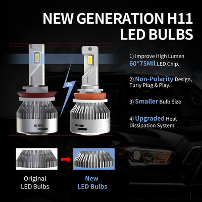 H11 H16 LED Bulbs Regular Lights+Fog Lights Combo Pack | LAplus Series