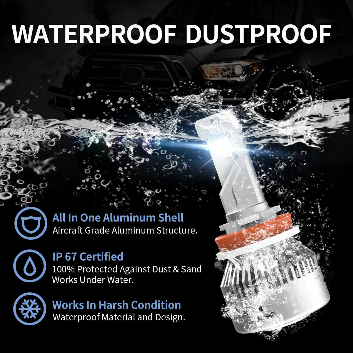 60W H11 9005 LA Plus Series Combo Pack | 6,000LM 6000K LED Bulbs