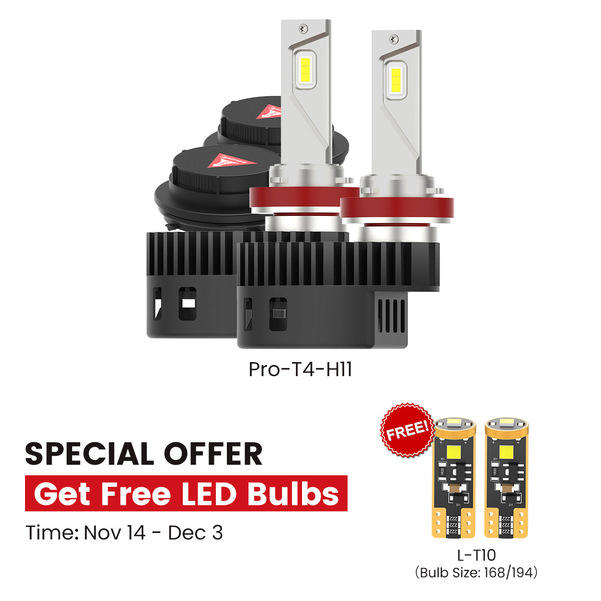 Fit for Toyota 4Runner 2014-2020 Custom H11 LED Bulbs with Dust Cover | Pro-DC Series